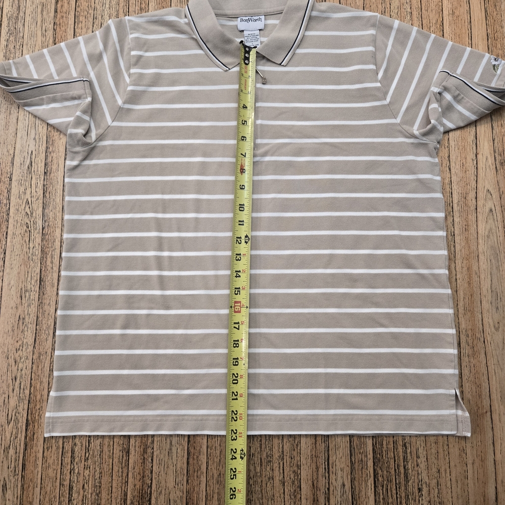 Bon Worth Womens Large Short Sleeve Shirt Golf Polo Club Pull Zipper Casual - Picture 7 of 10